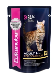 Влажный корм Eukanuba Top Condition Chicken для взрослых кошек, с курицей, 85 г