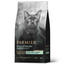 Сухой корм Premier Cat Lamb & Turkey Sterilised для стерилизованных кошек, с ягненком и индейкой, 2 кг