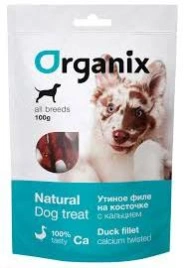 Лакомство Organix для собак «Утиное филе на косточке с кальцием»