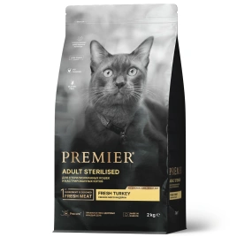 Сухой корм Premier Cat Turkey Sterilised для стерилизованных кошек, с индейкой, 2 кг