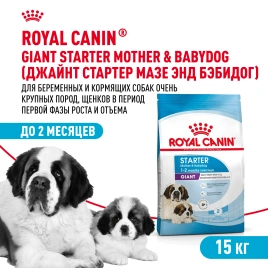 Сухой корм Royal Canin Giant Starter Mother & Babydog для щенков и собак, 15 кг