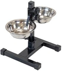 Миска Homepet для домашних животных, металлическая регулируемая подставка с мисками, 2 шт, диаметр 13 см, до 25 см, 0,25 л