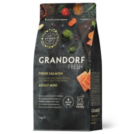Сухой корм Grandorf Fresh Dog Salmon & Sweet Potato для взрослых собак мелких пород для здоровья кожи и шерсти лосось, с бататом, 3 кг