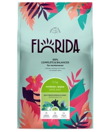 Сухой корм FLORIDA Sterilised 34 Lamb & Pear для стерилизованных кошек, с ягненком и грушей, 12 кг