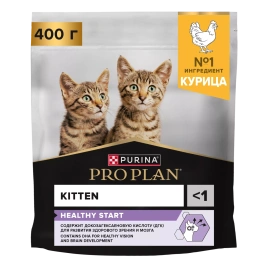 Сухой корм PRO PLAN Chicken для котят до года, с высоким содержанием курицы, 400 г