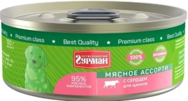 Влажный корм Четвероногий Гурман Meat Assortment & Heart для щенков, с мясным ассорти и сердцем, 100 г