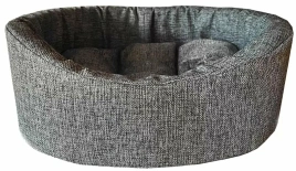 Лежак Homepet для домашних животных, Жаккард Wool №2 серый, 49 см х 43 см х 17 см