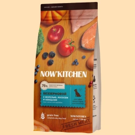 Сухой корм NOW'KITCHEN Fresh Small Adult Trout & Salmon для взрослых собак малых пород со свежей, с форелью и лососем, 9,98 кг