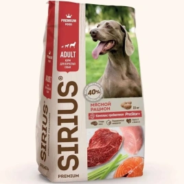 Сухой корм SIRIUS Meat Mix для взрослых собак, мясной рацион, 15 кг