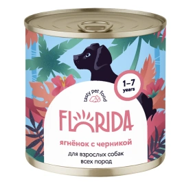 Влажный корм FLORIDA Lamb & Blueberry для собак, с ягненкоми черникой, 240 г