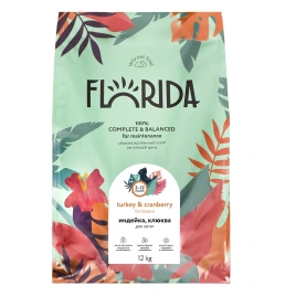 Сухой корм FLORIDA Kitten Delicate Turkey & Cranberry для котят, с индейкой и клюквой, 12 кг
