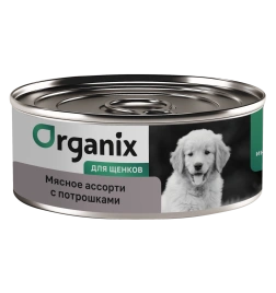 Влажный корм Organix Preventive Line Meat Assortment & Giblets для щенков, с мясным ассорти и потрошками, 100 г