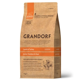 Сухой корм Grandorf Lamb & Turkey Junior для юниоров всех пород, с ягненком и индейкой, 1 кг