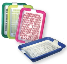 Туалет ZOOexpress для кошек, Кис, с сеткой малый, 32,5 см х 23,5 см х 5 см