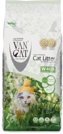 Наполнитель Van Cat для кошачьего туалета, комкующийся без пыли с ароматом Стандарт, без пыли, 18 л