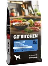 Сухой корм Go'Kitchen Salmon, Cod & Vegetables Для щенков и собак всех возрастов, с лососем, треской, фруктами и овощами, 9,98 кг