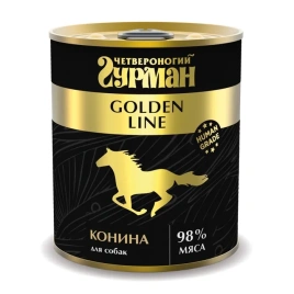 Влажный корм Четвероногий Гурман Golden line Horse Meat для собак, конина в желе, 340 г