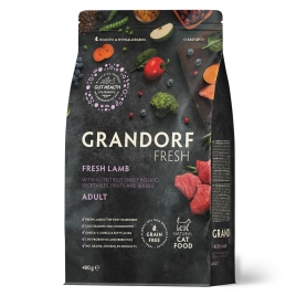 Сухой корм Grandorf Fresh Cat Lamb & Sweet Potato для взрослых кошек чувствительное пищеварение или склонность к аллергии ягненок, с бататом, 400 г
