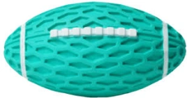 Игрушка Homepet Silver Series для собак, мяч регби с пищалкой бирюзовый каучук, 14,5 см х 8,2 см х 7,9 см