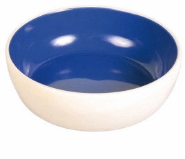 Миска Trixie для кошки, крем - голубая, керамическая, 12 см, 0,25 л