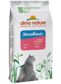 Сухой корм Almo Nature Sterilised Salmon & Rice, для стерилизованных кошек со свежим лососем и коричневым рисом, 12 кг