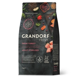 Сухой корм Grandorf Fresh Cat Turkey & Sweet Potato для стерилизованных кошек индейка, с бататом, 2 кг