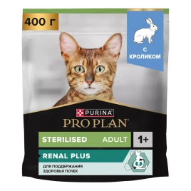 Сухой корм PRO PLAN Rabbit для взрослых стерилизованных кошек и кастрированных котов старше 1 года, с кроликом, 400 г
