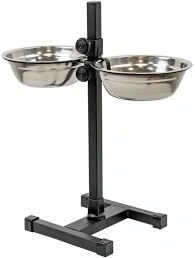 Миска Homepet для домашних животных, металлическая регулируемая подставка с мисками, 2 шт, диаметр 16 см, до 30 см, 500 мл