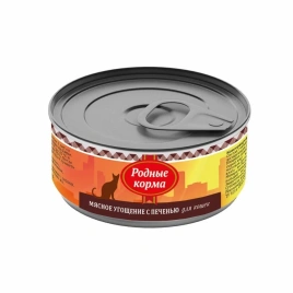 Влажный корм Родные корма Liver мясное угощение для кошек, с печенью, 100 г