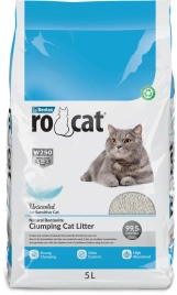 Наполнитель Ro Cat для кошачьего туалета, комкующийся без пыли натуральный, 5 л