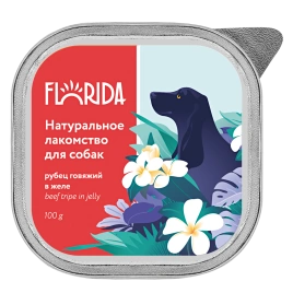 Влажное лакомство FLORIDA для собак, с рубцом говяжим в желе