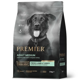 Сухой корм Premier Dog Lamb & Turkey Adult Medium для собак средних пород, с ягненком и индейкой, 3 кг