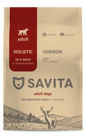 Сухой корм SAVITA Adult Venison для собак, с олениной, 400 г