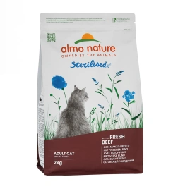 Сухой корм Almo Nature Sterilised Beef & Rice, для стерилизованных кошек со cвежей говядиной и коричневым рисом, 2 кг