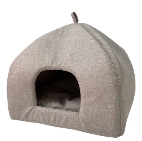 Лежак Homepet для домашних животных, Жаккард Melange №1 мягкий избушка светло-коричневый, 42 см х 42 см х 50 см фото 1