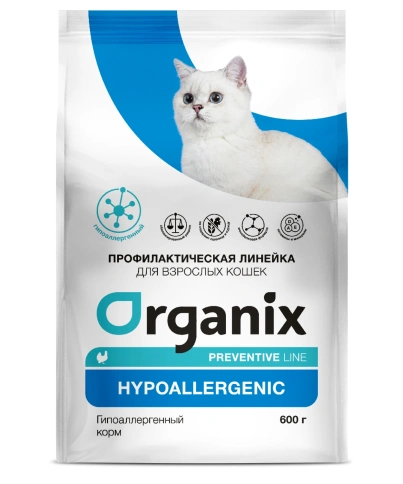 Сухой корм Organix Preventive Line Hypoallergeniс для кошек гипоаллергенный, 600 г фото 1