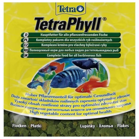 Корм для рыб Tetra Phyll для всех травоядных рыб в виде хлопьев, 12 г фото 1