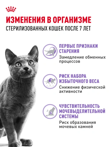 Сухой корм Royal Canin Sterilised 7+ для стерилизованных кошек и кастрированных котов, 1.5 кг фото 15