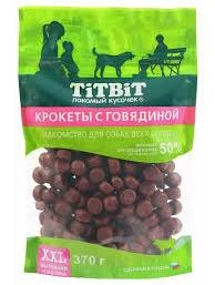 Лакомство Titbit крокеты с говядиной для собак, 370 г фото 1