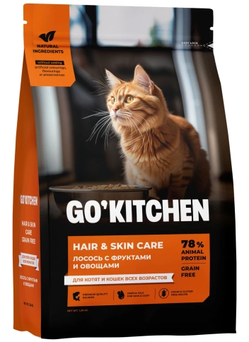 Сухой корм Go'Kitchen Salmon для котят и кошек всех возрастов, с лососем, 1,36 кг фото 1
