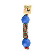 Игрушка Homepet Dental TPR для собак, два мяча на плетенке для игры на воде, диаметр 6 см, 28 см фото 1