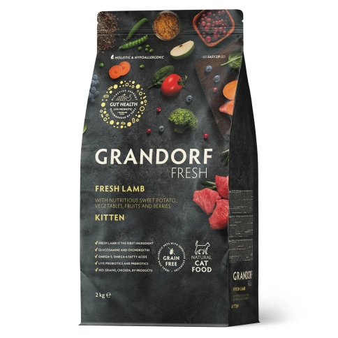 Сухой корм Grandorf Fresh Cat Lamb & Sweet Potato для котят беременных или кормящих кошек ягненок, с бататом, 400 г фото 1