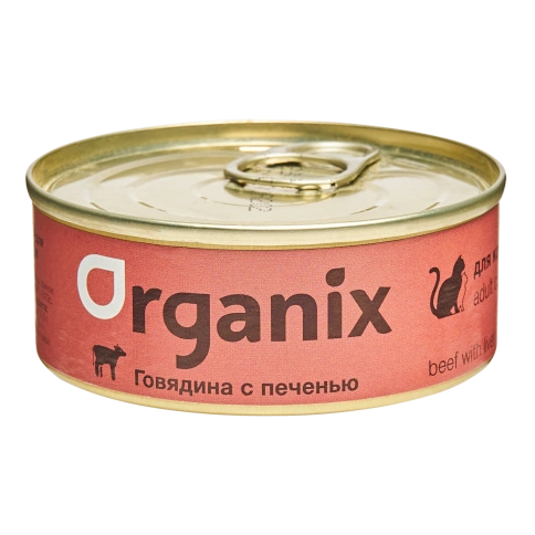 Влажный корм Organix Preventive Line Beef & Liver для кошек, с говядиной и печенью, 100 г фото 1