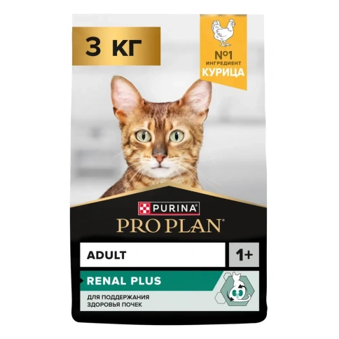 Сухой корм PRO PLAN Chicken для взрослых кошек, с высоким содержанием курицы, 3 кг фото 1
