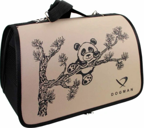 Сумка-переноска Dogman Лира №1 Panda для собак и кошек, бежевый, 35×23×22 см. фото 1