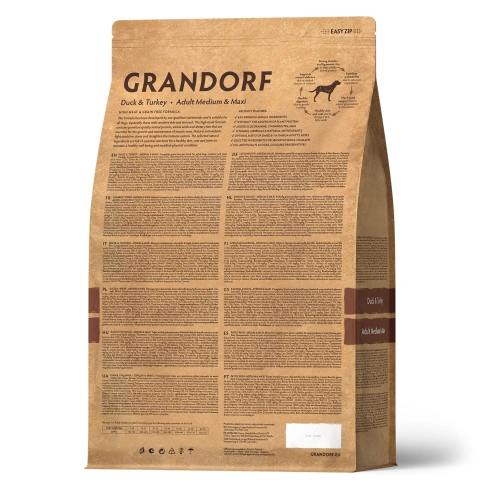 Сухой корм Grandorf Duck & Turkey Med & Maxi для взрослых собак средних и крупных пород, с уткой и индейкой, 1 кг фото 2