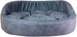 Лежак Homepet для домашних животных, Микровелюр Leather №2 пыльно-голубой, 49 см х 43 см х 17 см фото 1