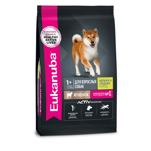 Сухой корм Eukanuba Adult Lamb для взрослых собак от 1 года, с ягненком, 800 г фото 1