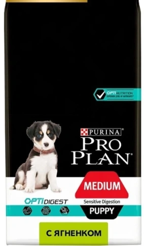 Сухой корм PRO PLAN Lamb для щенков средних пород с чувствительным пищеварением, с высоким содержанием ягненка, 18 кг фото 1