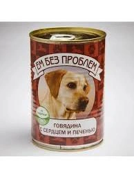 Влажный корм Ем Без Проблем Beef, Heart & Liver для собак, с говядиной, сердцем и печенью, 410 г фото 1